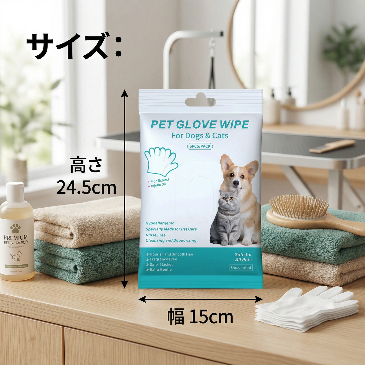 ペット用お手入れグローブ