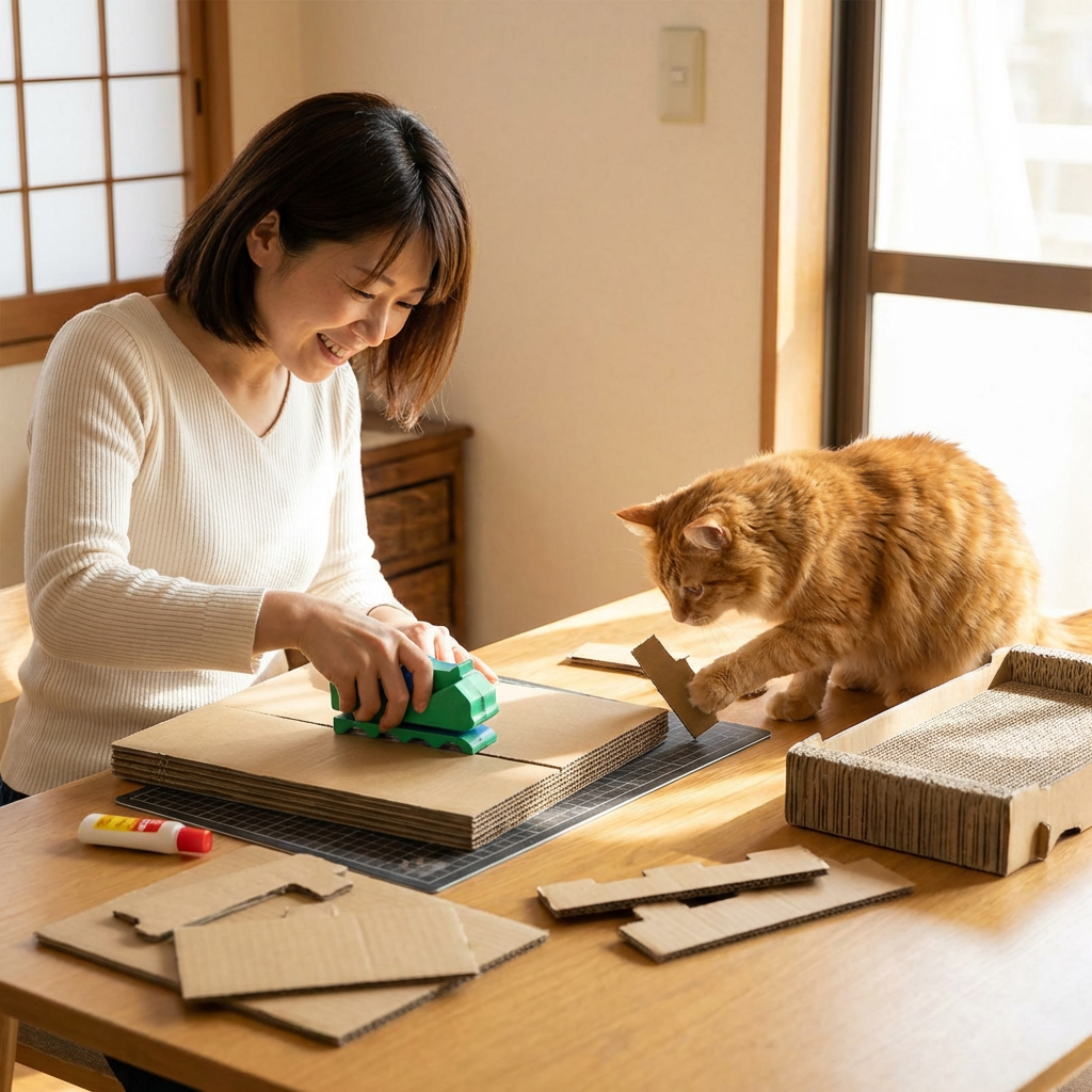 猫用段ボール爪研ぎプレートキット 自分で作成