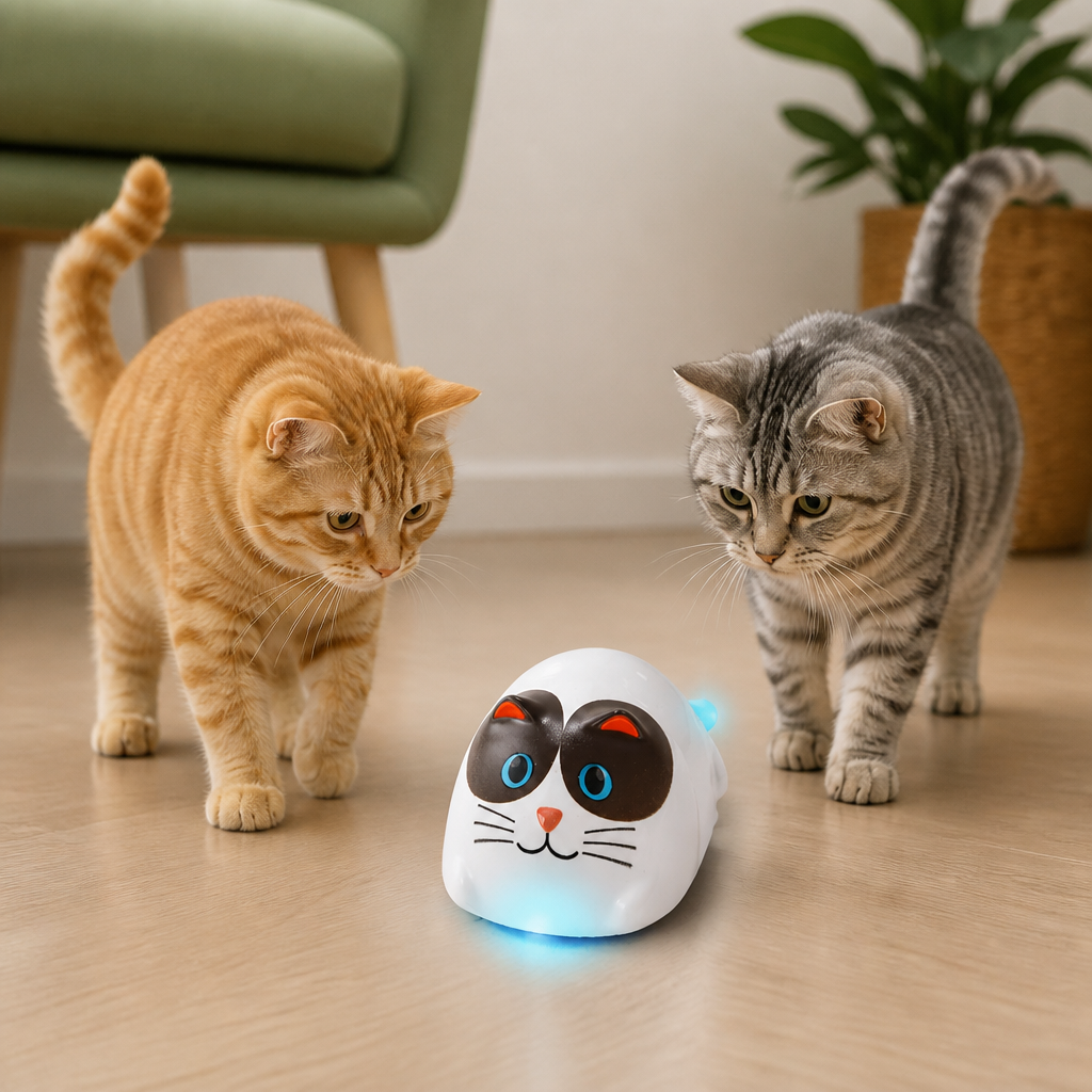 タッチ操作式スマートロボット型猫用おもちゃ