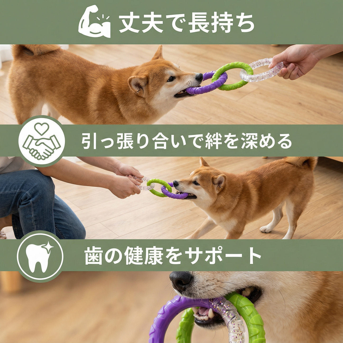 犬用 丈夫な引っ張りおもちゃ