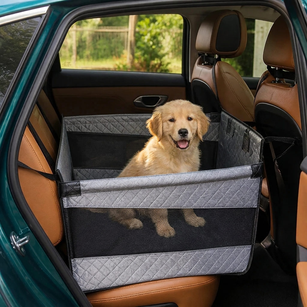 犬用ハードボトム付きシングルカーシートエクステンダー