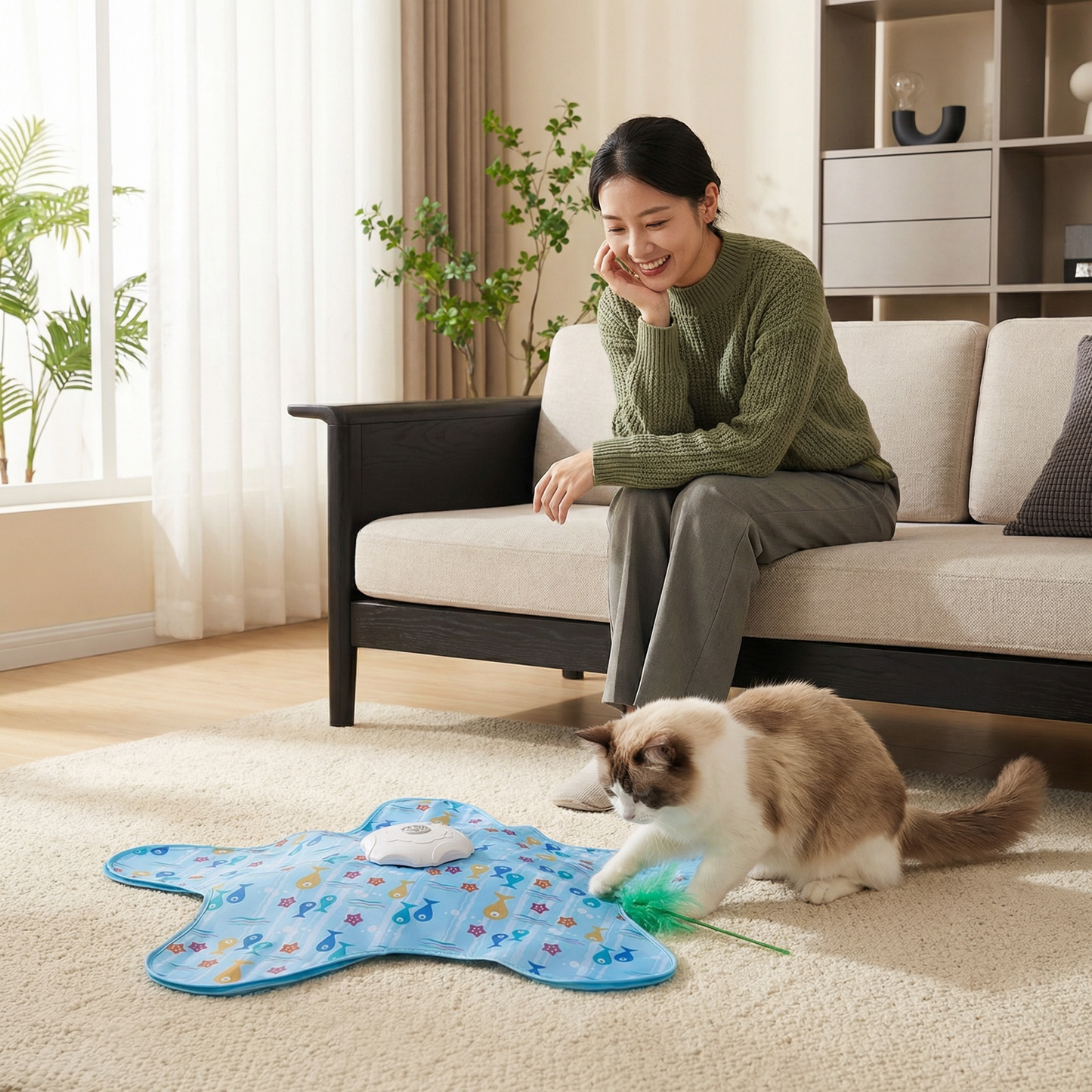 アクティブな室内猫のための自動ティーザーおもちゃ