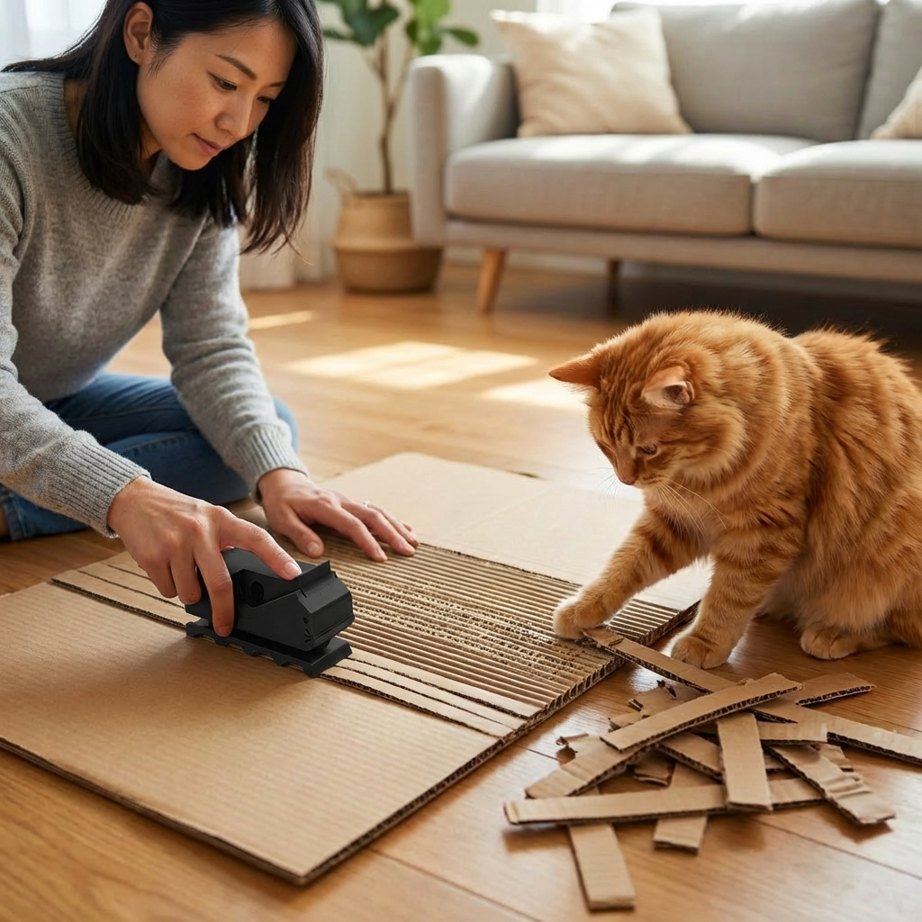 猫用段ボール爪研ぎプレートキット　自分で作成