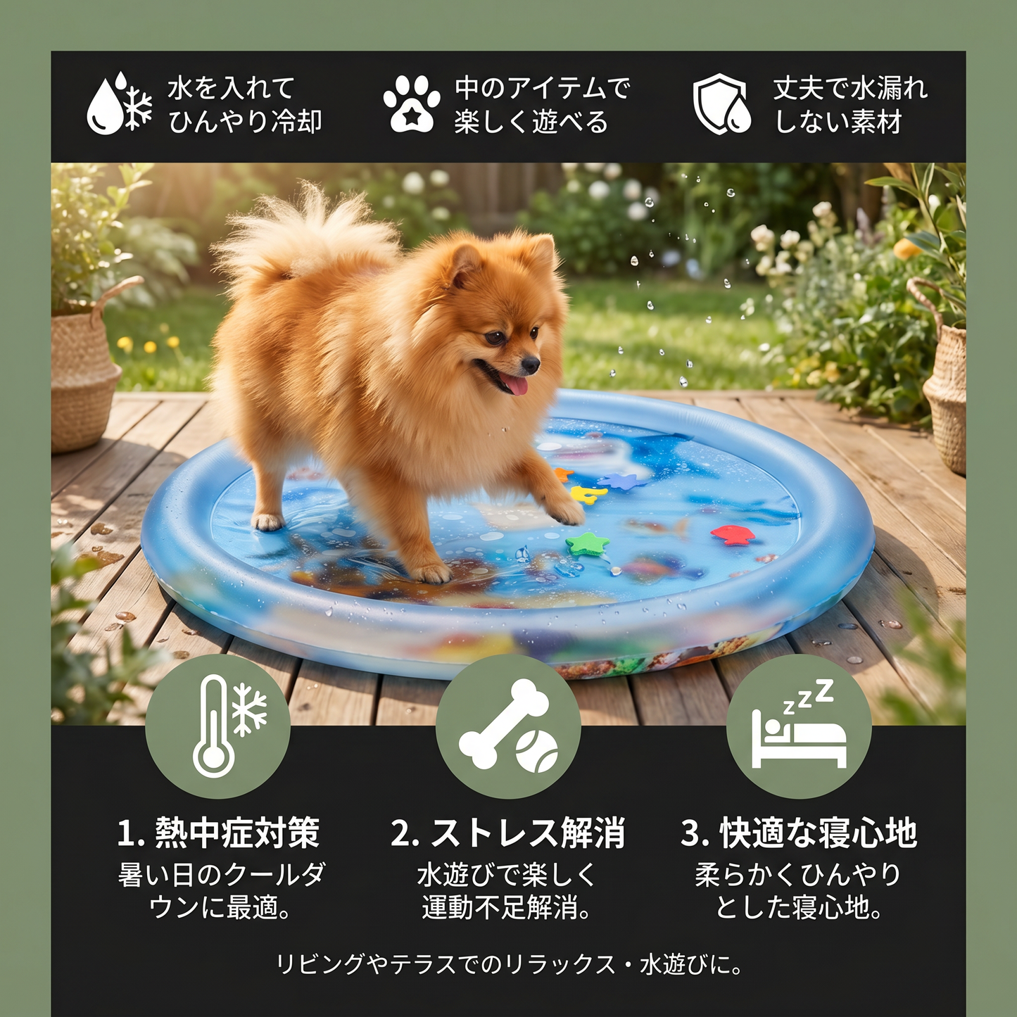 犬用冷却プレイウォーターベッド 2.0