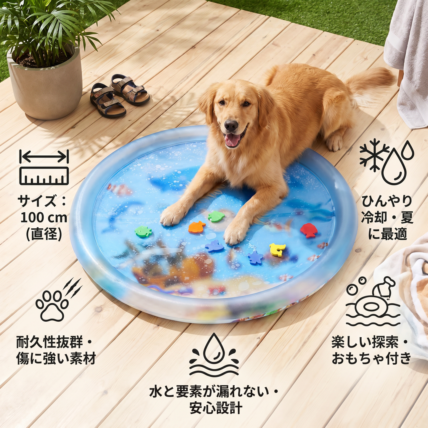 犬用冷却プレイウォーターベッド 2.0
