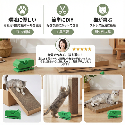 猫用段ボール爪研ぎプレートキット　自分で作成
