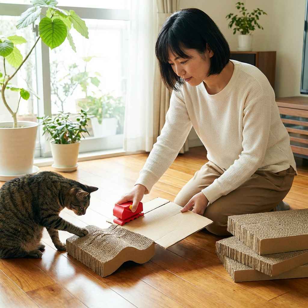 猫用段ボール爪研ぎプレートキット　自分で作成