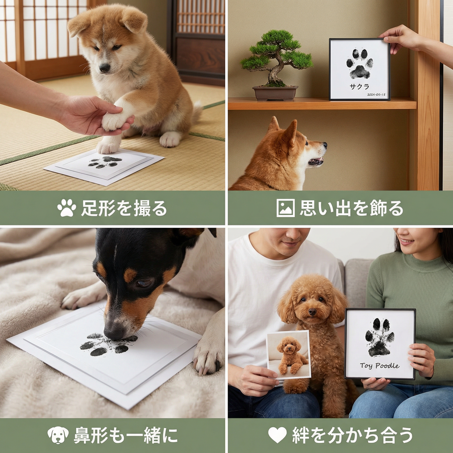 ペットの足形・鼻形記念キット – 犬用DIYメモリアルセット