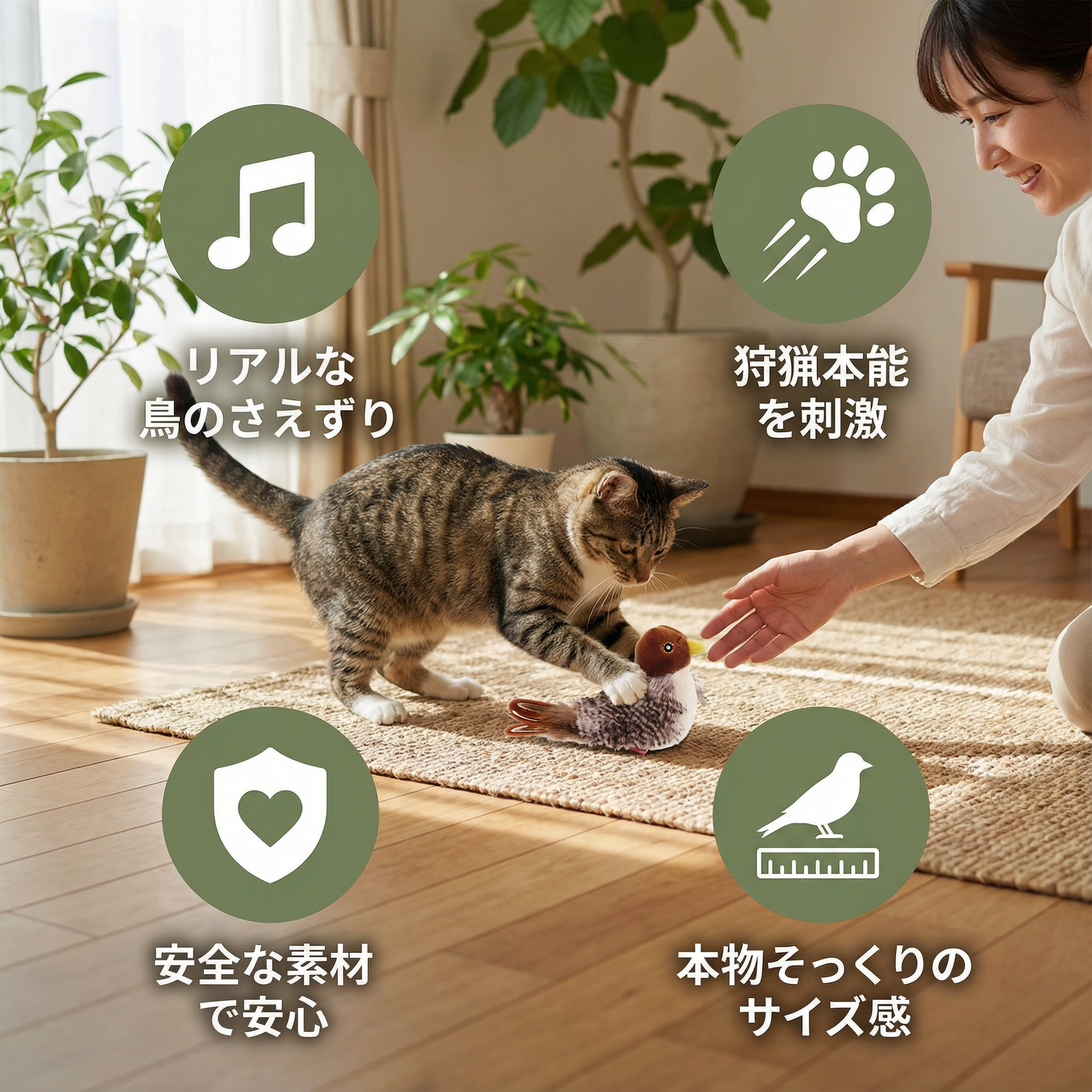 猫用さえずる鳥のおもちゃ
