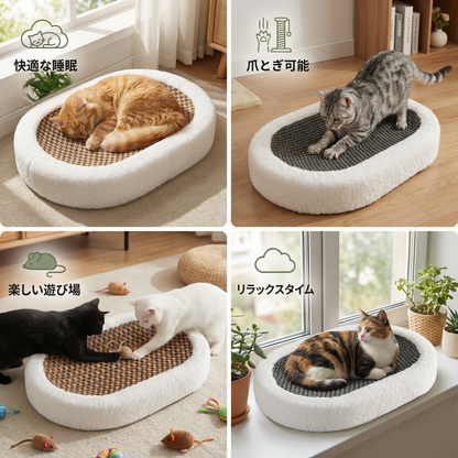 プレミアム猫用ベッドと爪研ぎプレート