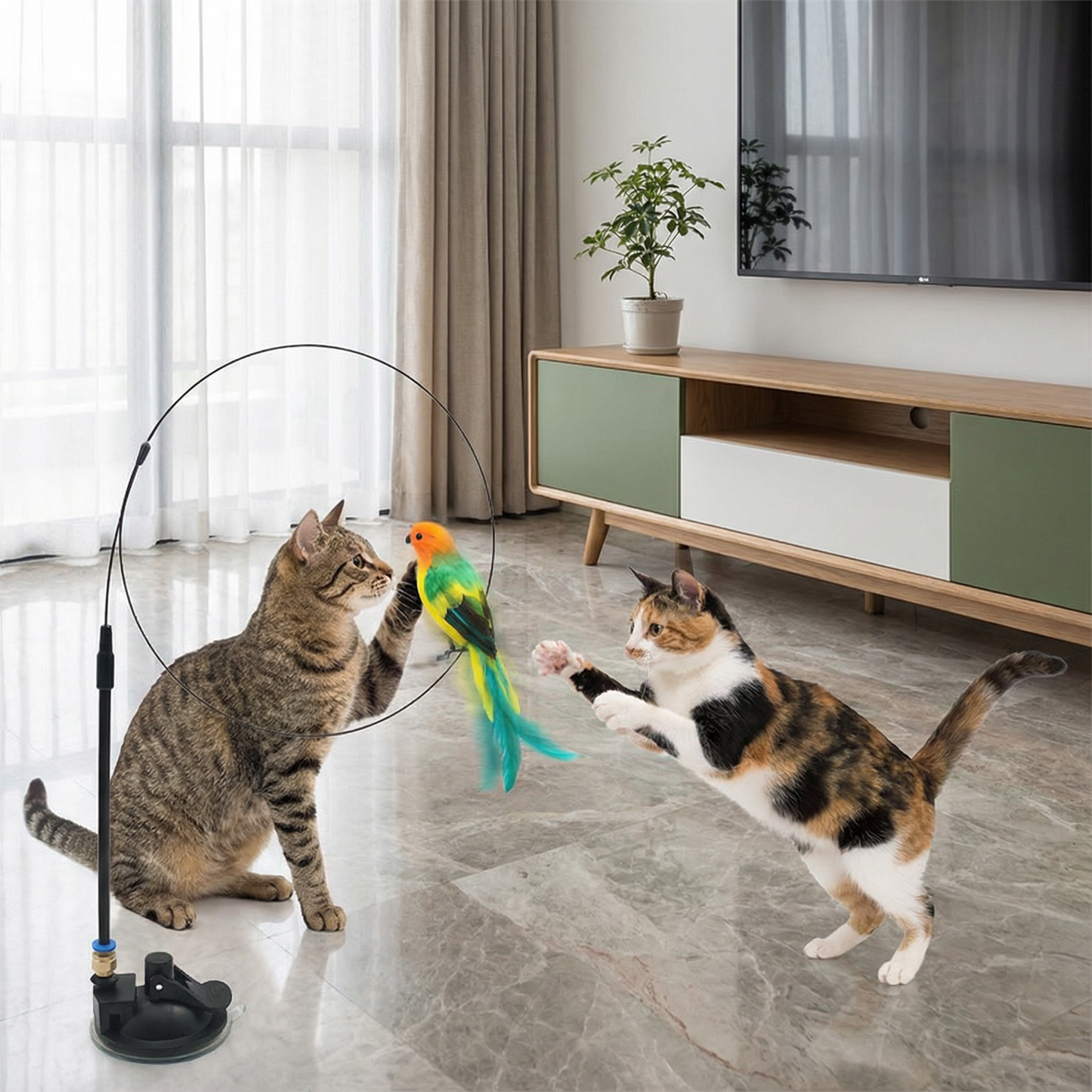 鳥のおもちゃ - インタラクティブな猫用おもちゃ