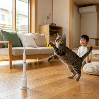 吸盤棒バタフライおもちゃ 猫用