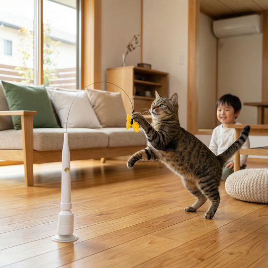 吸盤棒バタフライおもちゃ 猫用