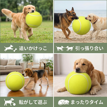 頑丈な大きなテニスボール 犬用おもちゃ