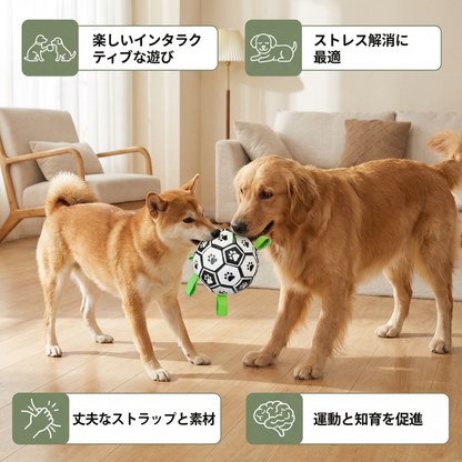 頑丈な犬用遊びボール 引っ張り用ハンドル付き