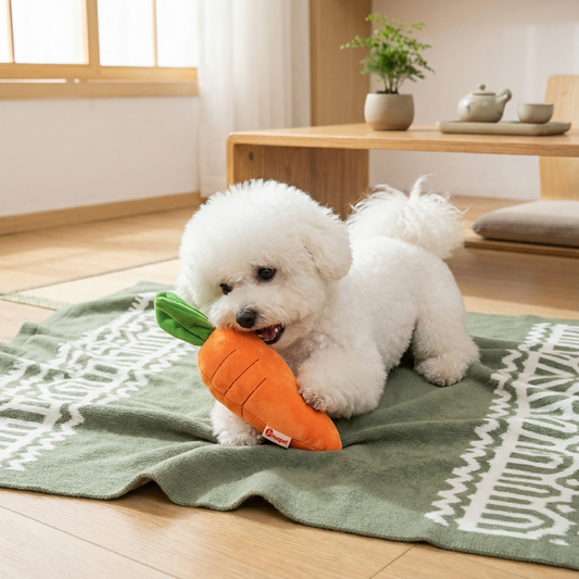 ストレス解消と遊びのための鳴るニンジン 犬用おもちゃ