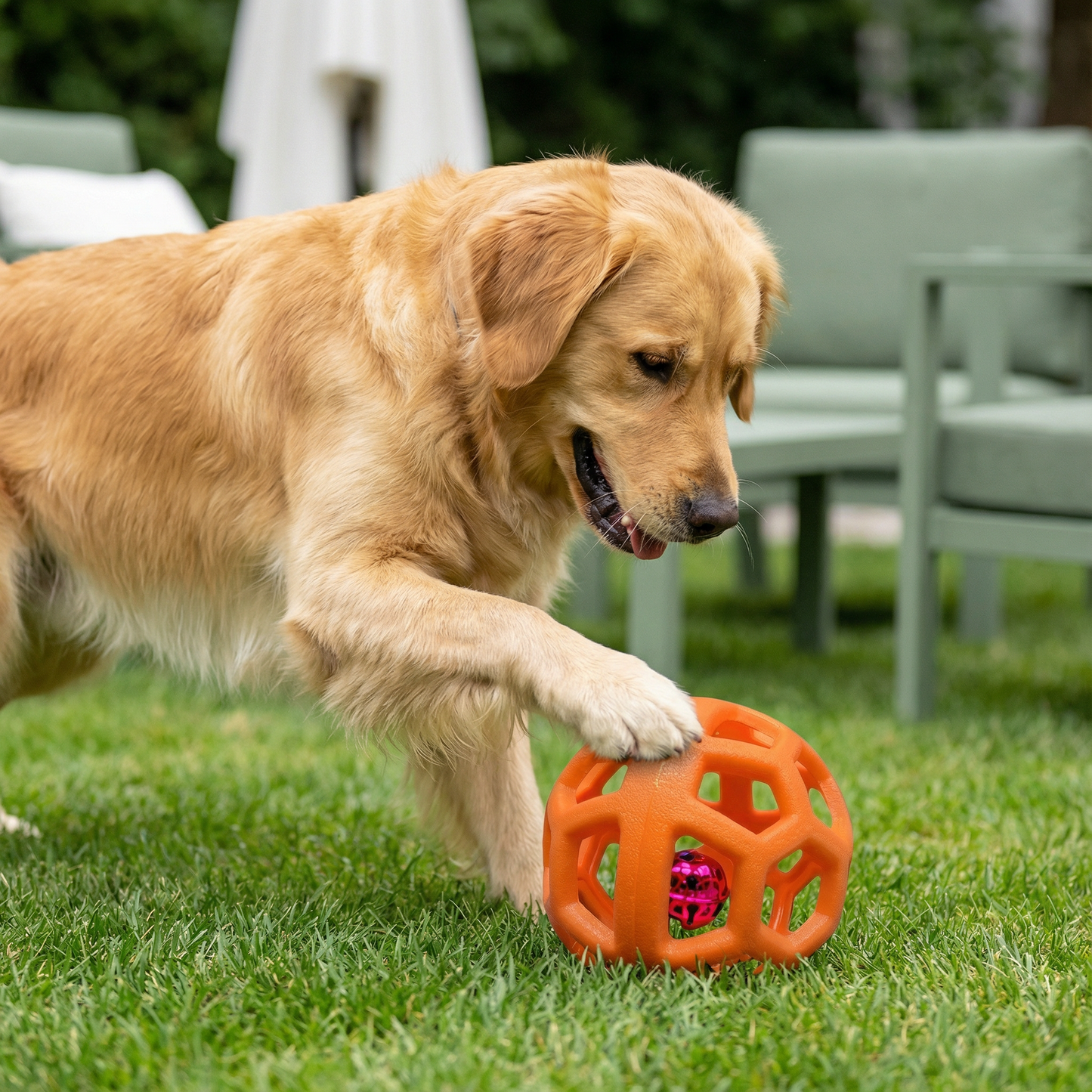 犬用ベル付きボールおもちゃ - 耐久性のある歯のケアとトレーニング