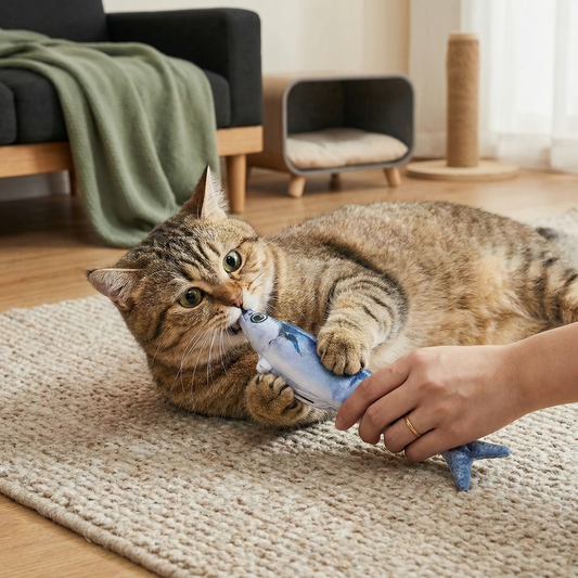 インタラクティブな動く魚の猫用おもちゃ