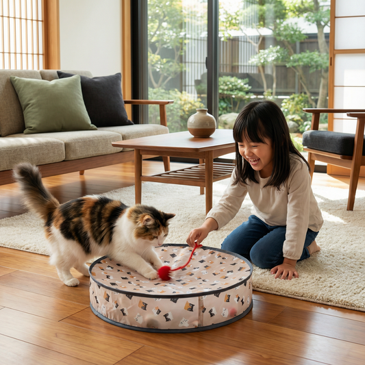 インタラクティブな猫用ボール隠しゲーム