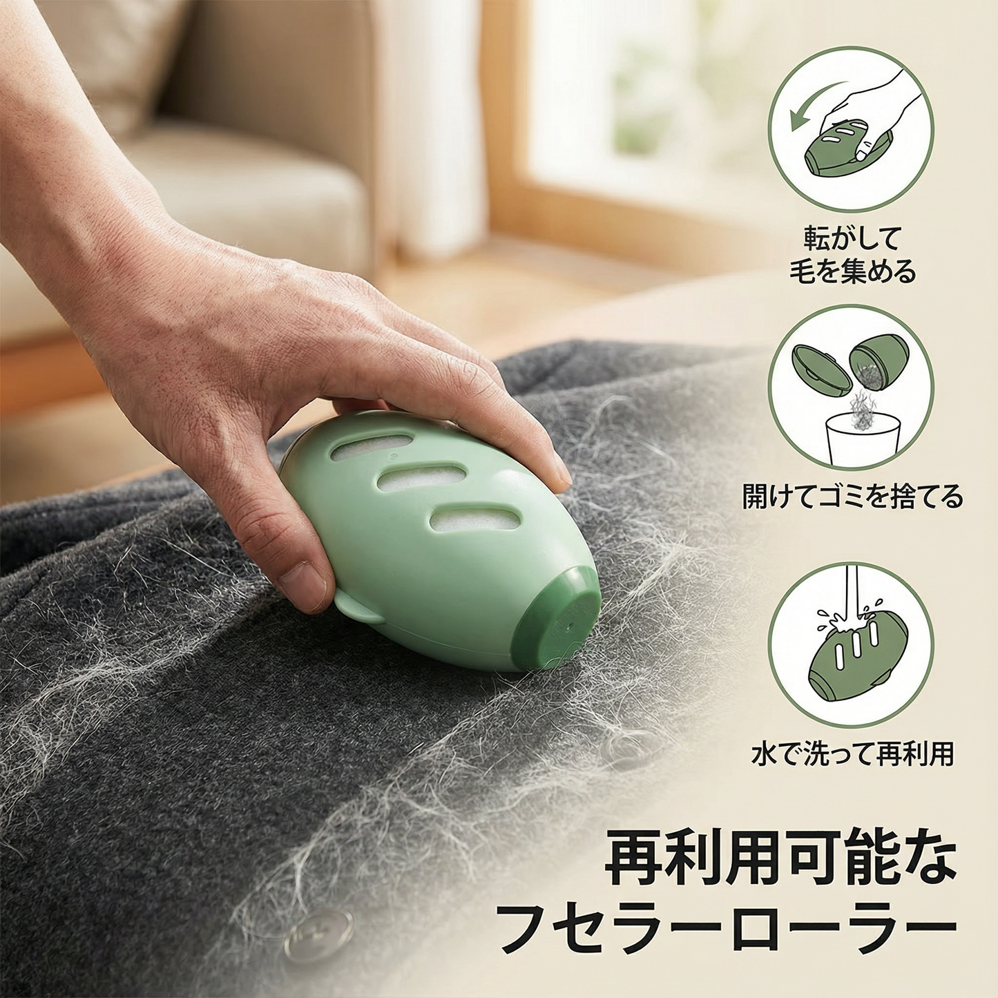 再利用可能なフセラーローラー