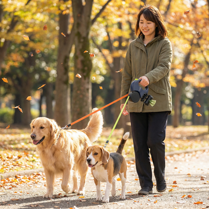 実用的なアンチ巻き込みダブル犬用リード