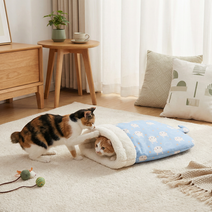 快適な猫用スリーピングバッグ ベッド