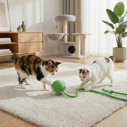 猫用 尻尾付きインタラクティブボール