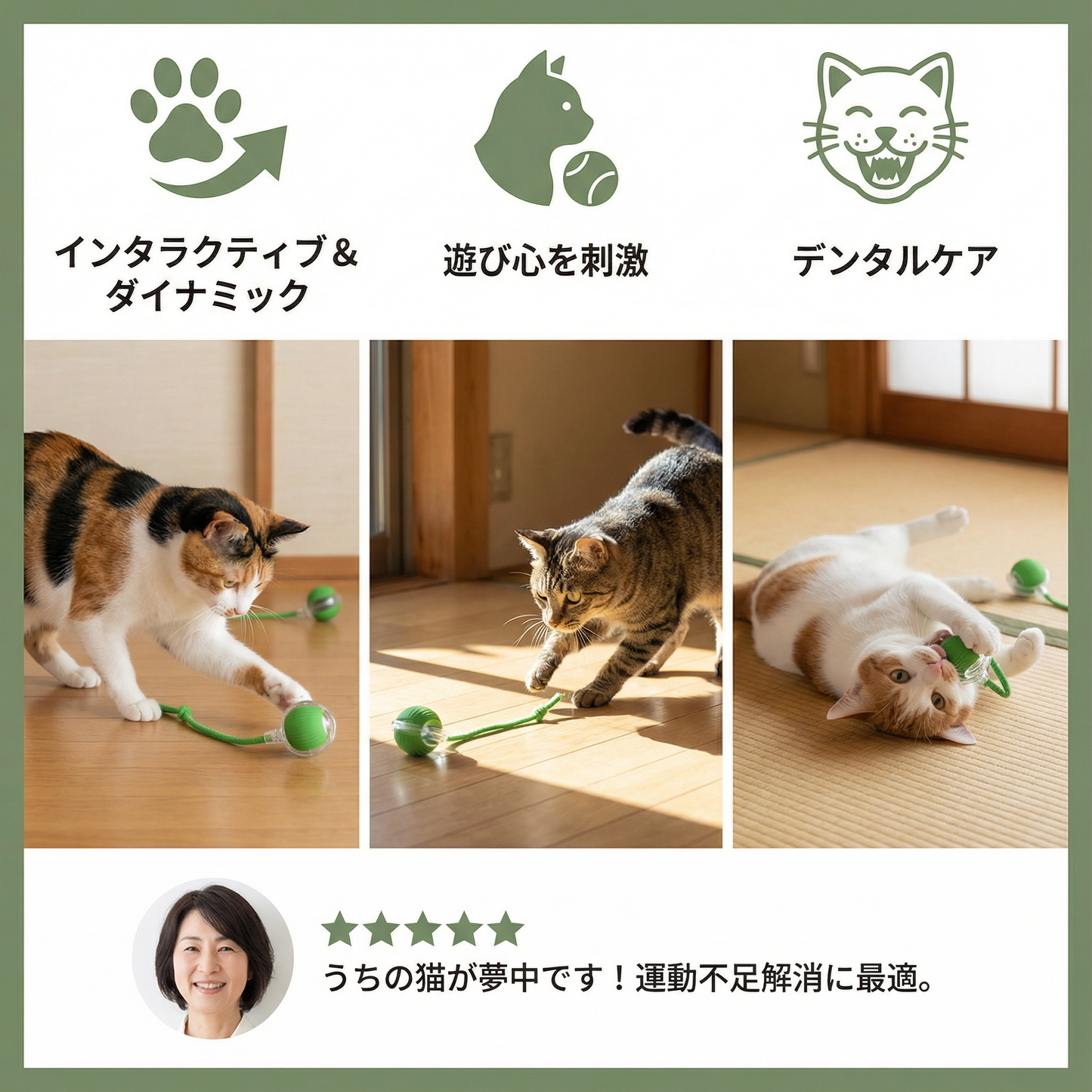 猫用 尻尾付きインタラクティブボール