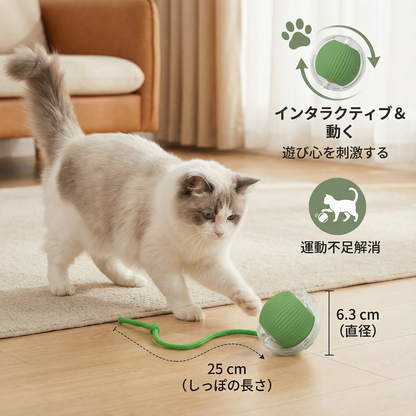 猫用 尻尾付きインタラクティブボール
