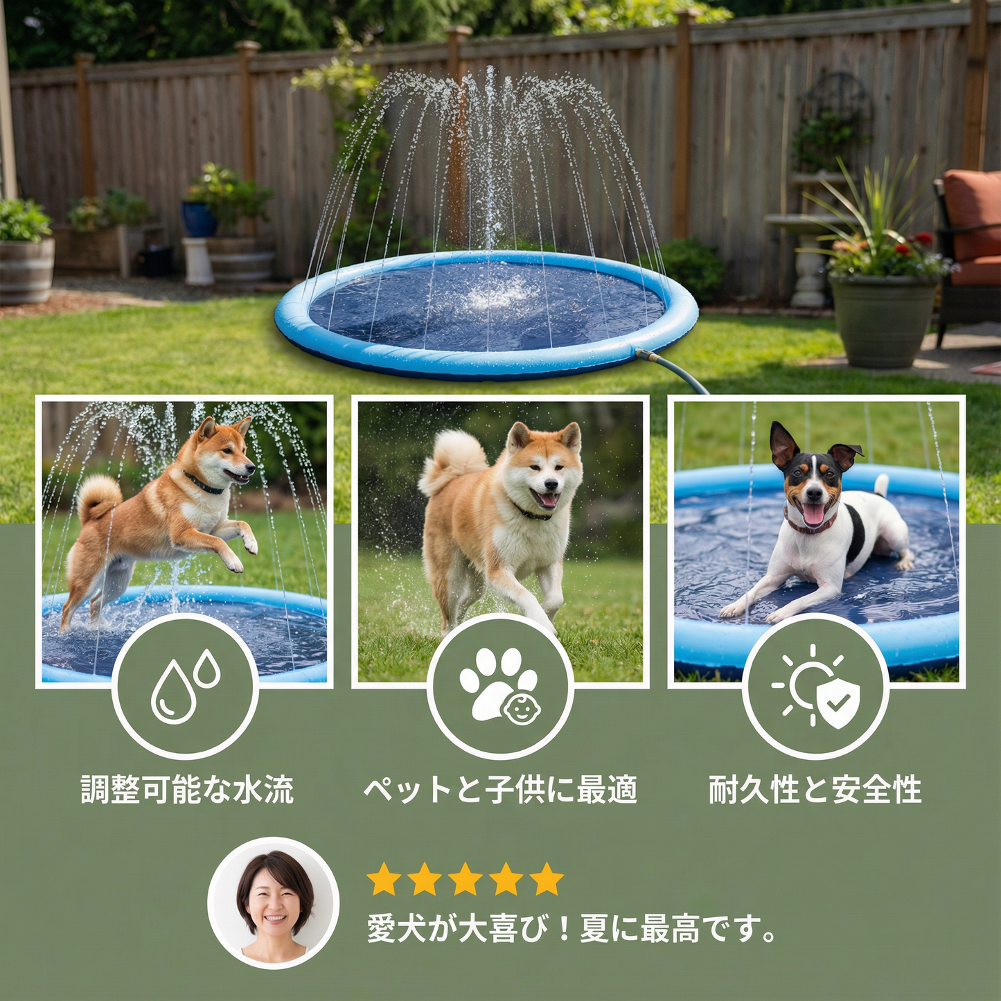 犬用噴水 - 夏のおもちゃ
