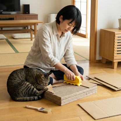 猫用段ボール爪研ぎプレートキット　自分で作成